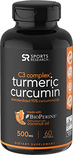 Book Cover Turmeric Curcumin C3® Complex (500mg) Enhanced with Black Pepper & Organic Coconut Oil for Better Absorption; Non-GMO & Gluten Free (60 Liquid softgels)