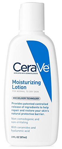 Book Cover CeraVe Daily Moisturizing Lotion | 3 Ounce Travel Size | Face & Body Lotion for Dry Skin with Hyaluronic Acid | Fragrance Free