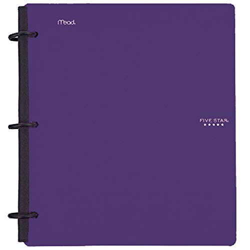 Five Star Flex Hybrid NoteBinder, 1-1/2 Inch Binder with Tabs, Notebook and 3 Ring Binder All-in-One, Purple (72518)