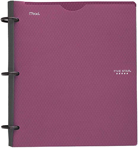 Five Star Flex Hybrid NoteBinder, 1 Inch Binder with Tabs, Notebook and 3 Ring Binder All-in-One, Purple (72522)