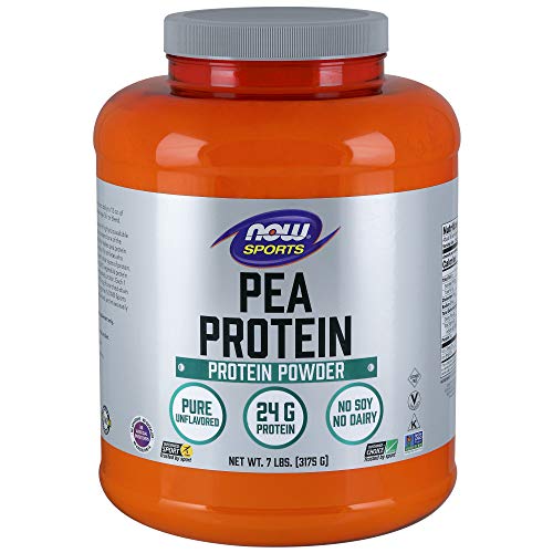 Book Cover NOW Sports Nutrition, Pea Protein 24 g, Fast Absorbing, Natural Unflavored Powder, Beige, 7 lb