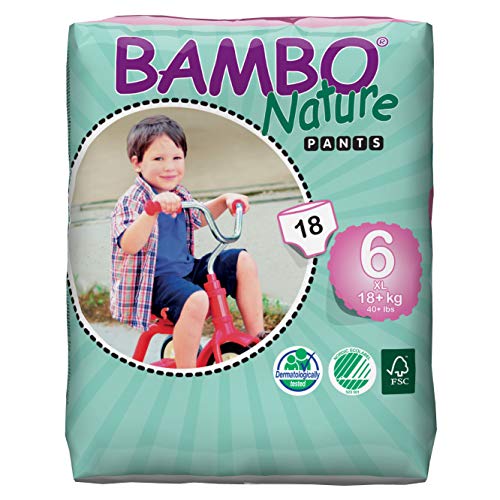 Book Cover Bambo Nature Eco Friendly baby Training Pants Classic for Sensitive Skin, Size 6 (40+ Lbs), 18 Count