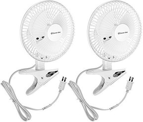 Comfort Zone CZ6C 6-Inch 2-Speed Clip-On Fan (White, 2 Fans)
