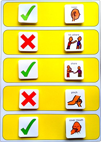 Plastic Visual ASD Interactive Behavior Rules Board (Picture Communication Symbols)