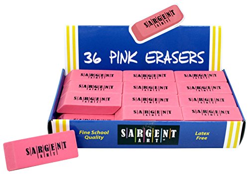 Book Cover Sargent Art 36 Count Premium Pink Eraser Class Pack, Best Buy Assortment, 36-1012