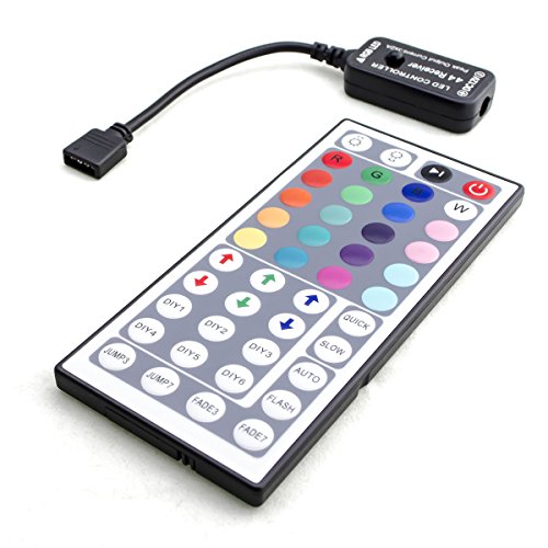 44-Key DIY Custom RGB Multicolor LED Light Strip Controller with IR Remote - Endless color options for RGB Multicolor LED light strip projects - 44 keys, custom DIY colors