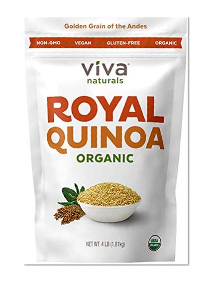 Book Cover Viva Naturals Organic Quinoa, 4 LB Bag - The Finest 100% Royal Bolivian Whole Grain