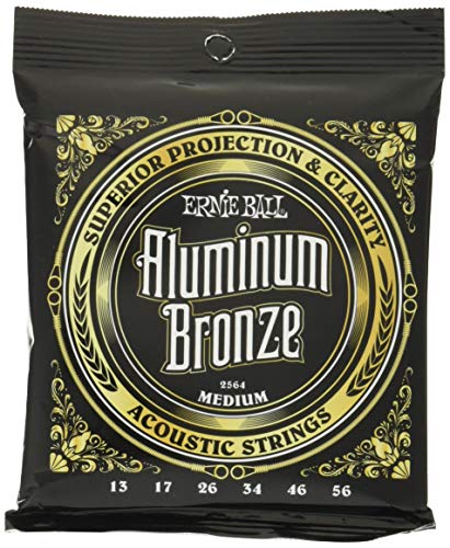 Ernie Ball Medium Aluminum Bronze Acoustic Guitar Strings, 13-56 Gauge (P02564)