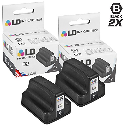 Book Cover LD Remanufactured Ink Cartridge Replacement for HP 02 C8721WN (Black, 2-Pack)
