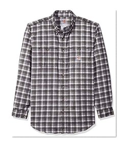 Carhartt Men's Flame Resistant Classic Plaid Long Sleeve Woven Shirt