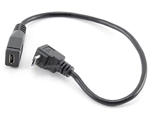 CablesOnline 9in USB Micro-B Male Right Angle (Up Position) to Female Extension Cable (AD-U44)