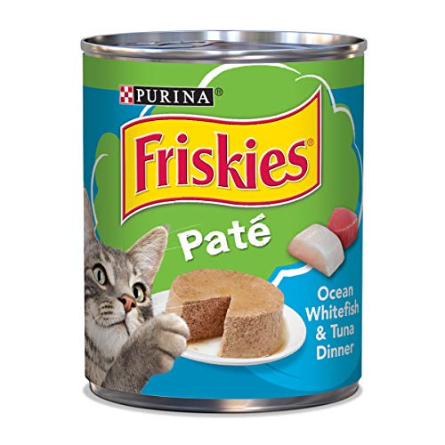 Purina Friskies Pate Wet Cat Food, Ocean Whitefish & Tuna Dinner - (12) 13 oz. Cans