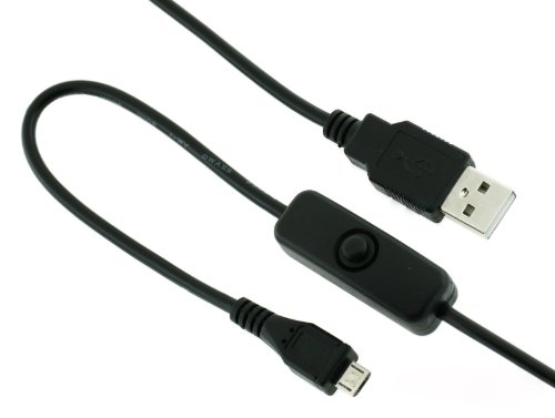 Book Cover JBtek Raspberry Pi Micro USB Cable with ON/Off Switch - Easy Start/Reboot !