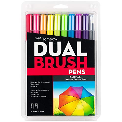 Book Cover Tombow Dual Brush Markers 10/Pkg, Bright