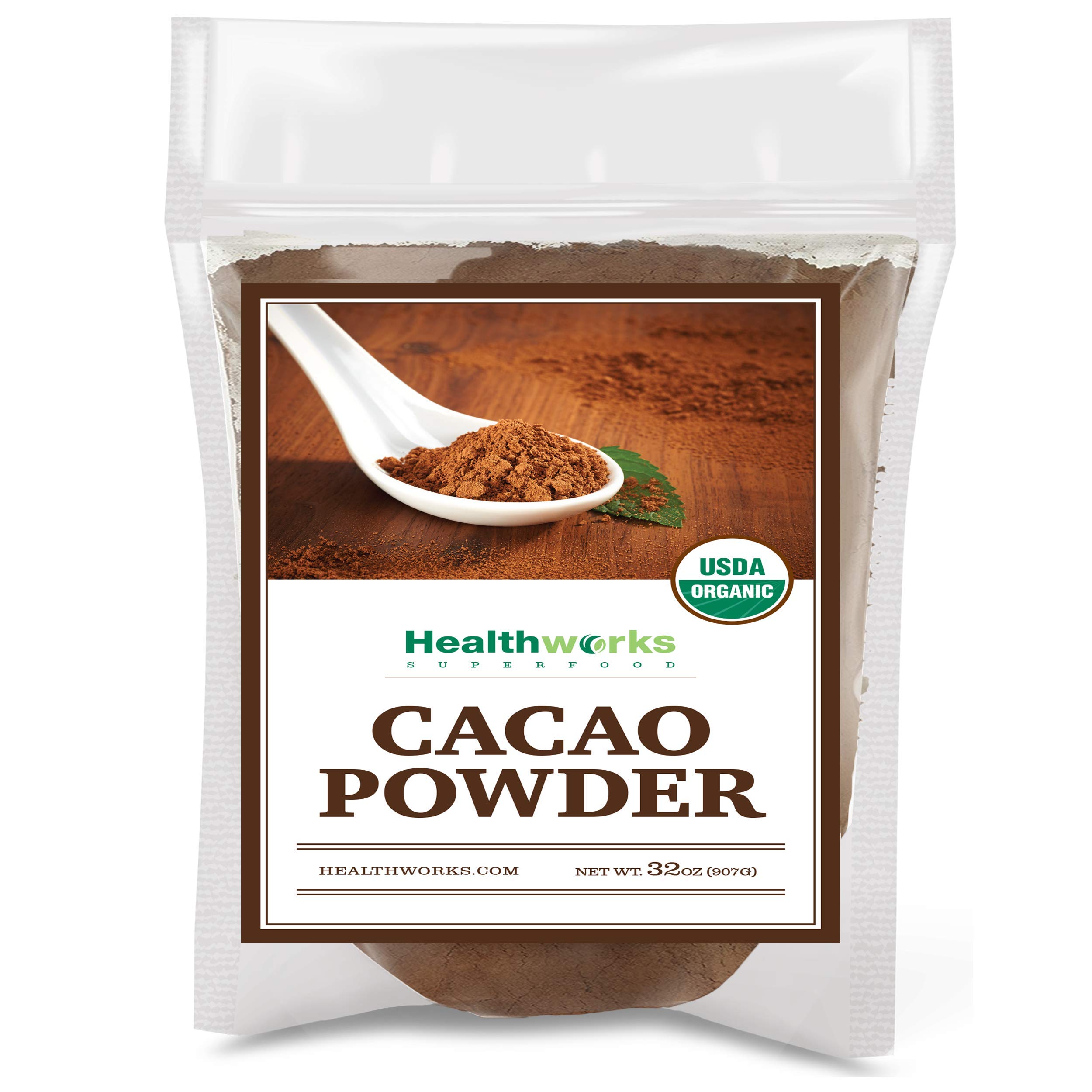 Book Cover Healthworks Cacao Powder (32 Ounces / 2 Pounds) | Cocoa Chocolate Substitute | Certified Organic | Sugar-Free, Keto, Vegan & Non-GMO | Peruvian Bean/Nut Origin | Antioxidant Superfood