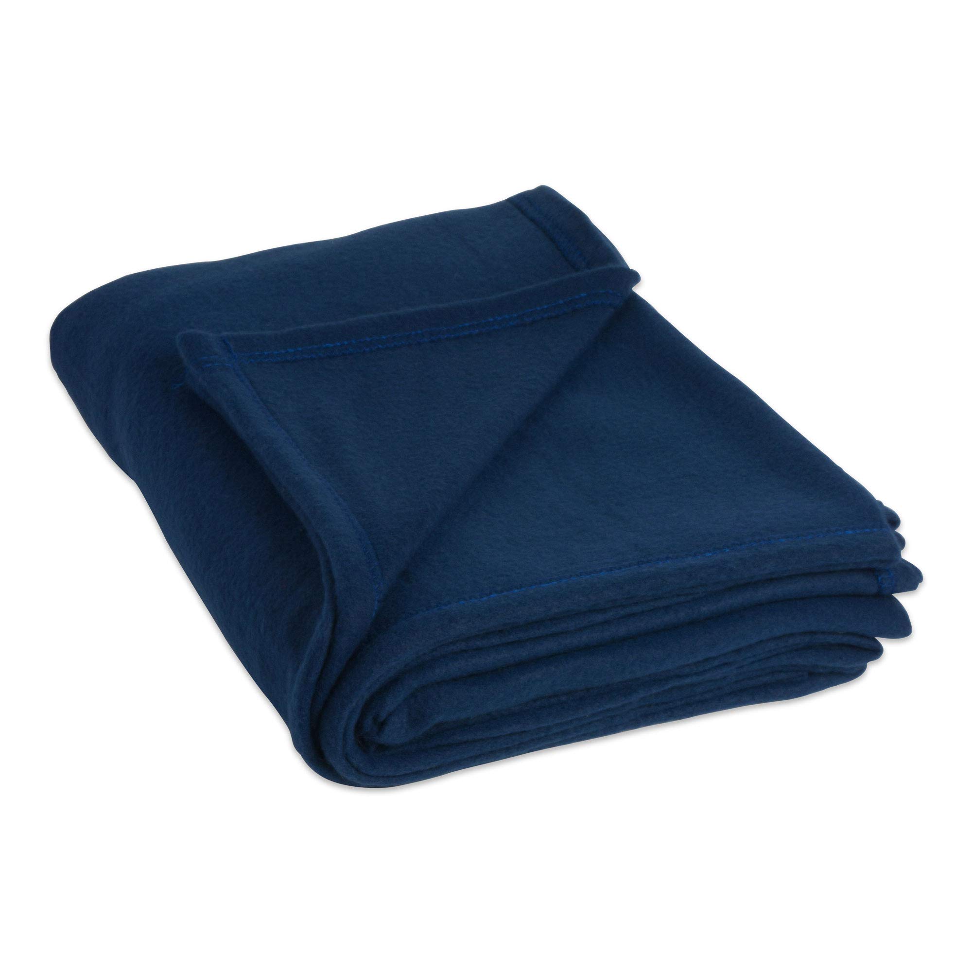 Book Cover J & M Home Fashions Luxury Fleece Blanket, Twin/Twin X-Large, 1-Piece, Dark Blue Twin/Twin XL Dark Blue
