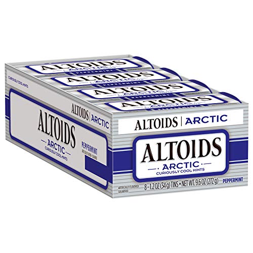Book Cover ALTOIDS Arctic Peppermint Mints, 1.2-Ounce Tin (Pack of 8)