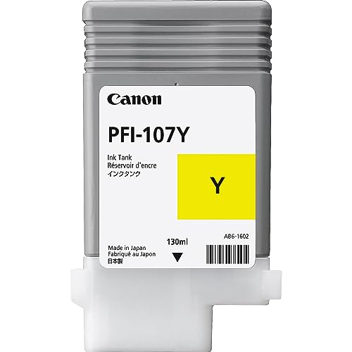 Canon PFI-107Y 130ml Ink Tank for iPF680/685/780/785, Yellow