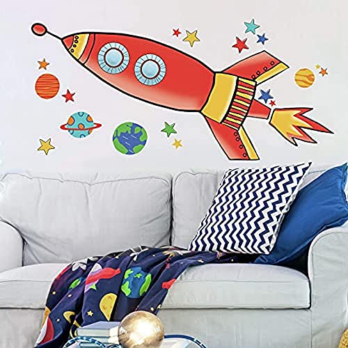 Book Cover RoomMates RMK2619GM Rocket Giant Peel and Stick Wall Decals