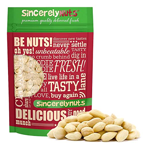 Book Cover Sincerely Nuts – Whole Raw Blanched Almonds | 1 Lb. Bag | Delicious Guilt Free Snack | Low Calorie, Vegan, Gluten Free | Gourmet Kosher Food | Source of Fiber, Protein, Vitamins, Minerals