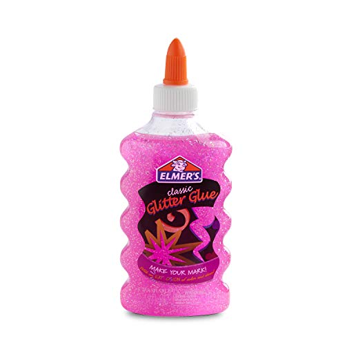 Book Cover Elmer's Liquid Glitter Glue, Washable, Pink, 6 Ounces, 1 Count - Great For Making Slime