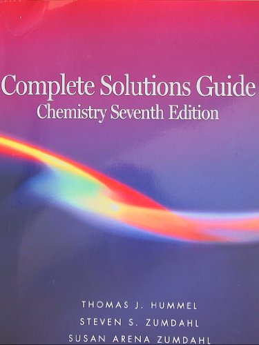 Book Cover Complete Solutions Guide, Chemistry Seventh Edition 2007 ISBN 9780618528523 0618528520