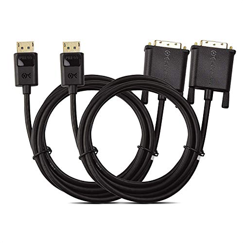 Cable Matters 2-Pack DisplayPort to DVI Cable (DP to DVI Cable) 6 Feet