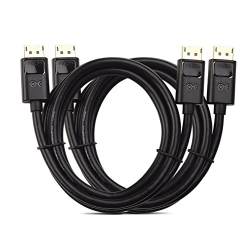 Book Cover Cable Matters 2-Pack 4K DisplayPort to DisplayPort Cable (DP to DP Cable, Display Port Cable) 6 Feet - 4K 60Hz, 2K 144Hz Monitor Support