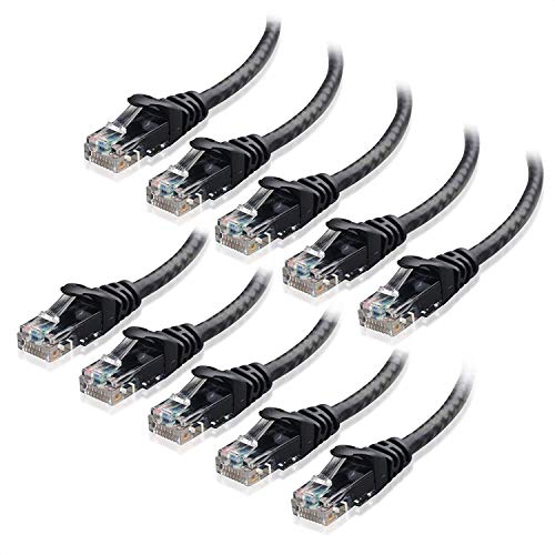 Cable Matters 10-Pack Snagless Short Cat 6 Ethernet Cable 7 ft (Cat 6 Cable, Cat6 Cable, Internet Cable, Network Cable) in Black