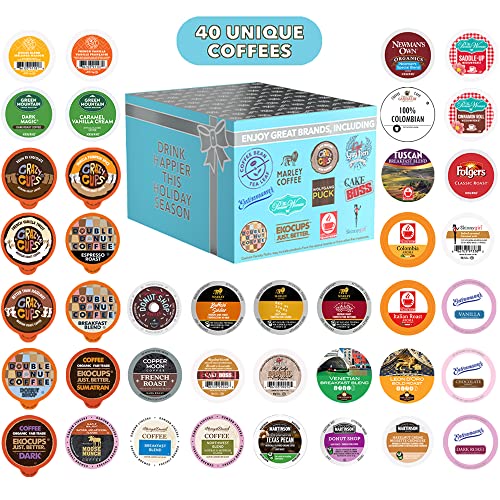 Book Cover Coffee Pods Variety Pack Sampler, Assorted Single Serve Coffee for Keurig K Cups Coffee Makers, 40 Unique Cups - Great Coffee Gift