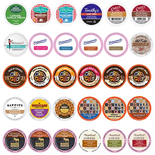 Crazy Cups Flavored Coffee Variety Sampler Pack for Keurig K-Cup Brewers, 30-Count