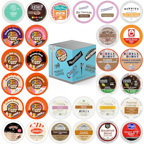 Crazy Cups Coffee, Tea, and Hot Chocolate Variety Sampler Pack for Keurig K-Cup Brewers, 30-Count