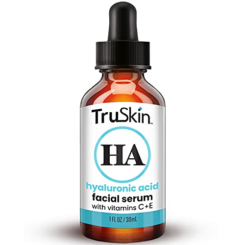 Book Cover TruSkin Hyaluronic Acid Serum for Face with Vitamin C, Vitamin E and Green Tea, Plant-Powered Anti-Aging Facial Skin Care, Best for Firming, Hydrating, Moisturizing, Plumping Fine Lines, 1 fl oz