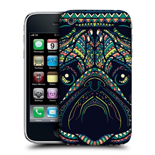 Head Case Designs Pug Aztec Animal Faces 3 Hard Back Case for Apple iPhone 3G / 3GS