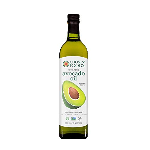 Book Cover Chosen Foods 100% Pure Avocado Oil 1 L, Non-GMO, for High-Heat Cooking, Frying, Baking, Homemade Sauces, Dressings and Marinades