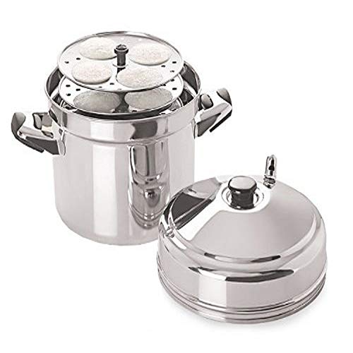 Book Cover Tabakh IC-206 6-Rack Stainless Steel Idli Cooker with Strong Handles, Makes 24 Idlis,Silver,Large