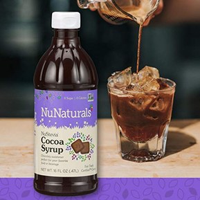 NuNaturals NuStevia Sugar-Free Cocoa Syrup Natural Stevia Sweetener with 0 Calories, 0 Sugar, 0 Carbs, 385 Servings (16 oz)