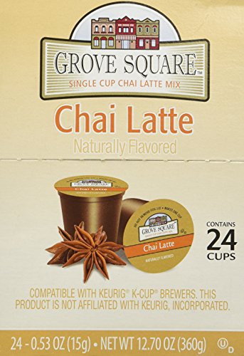 Book Cover Grove Square Chai Latte, 24-count Single Serve Cup for Keurig K-cup Brewers