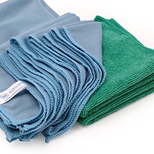 Book Cover Microfiber Glass Cleaning Cloths - 8 Pack | Lint Free - Streak Free | Quickly and Easily Clean Windows & Mirrors Without Chemicals
