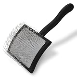 Chris Christensen Big K Dog Slicker Brush for Dogs (Goldendoodles, Labradoodles, Poodles), Groom Like a Professional, Fluff Detangle Style, Saves Time Energy, Black, Large