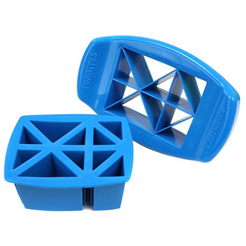FunBites Food Cutter for Kids, Blue Triangles