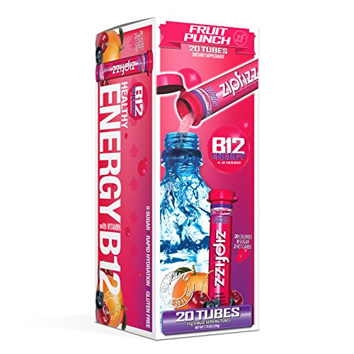 Book Cover Zipfizz Healthy Energy Drink Mix, Hydration with B12 and Multi Vitamins, Fruit Punch, 20 Count