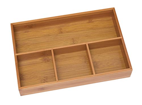 Book Cover Lipper International 824 Bamboo Wood 4-Compartment Organizer Tray, 11 5/8