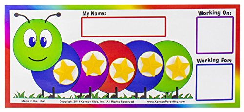 Kenson Kids “I Can Do It!” Caterpillar Token Board Dry Erase Star Chart for Kids Incentive – Ages 3-10 Colorful Magnetic Reward Chart with Positive-Reinforcement Stars and Customizable Goal Box.