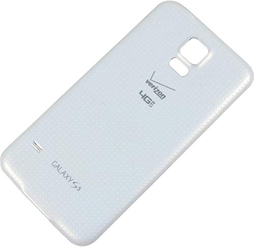 OEM Samsung Galaxy S5 SM-G900 Battery Door Back Cover Replacement - Shimmery White (Samsung Logo)