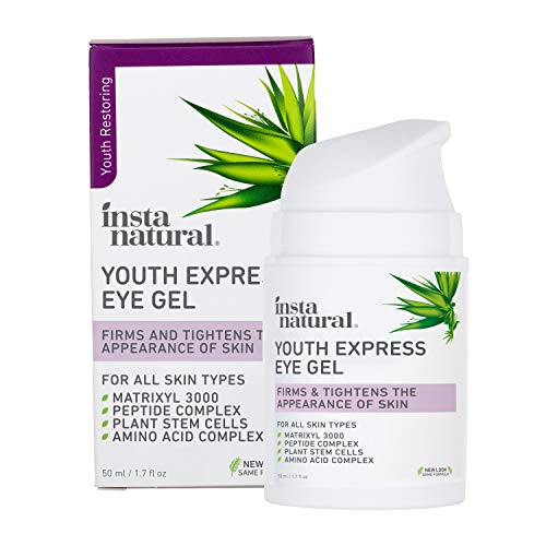 Book Cover InstaNatural Eye Gel Cream - Wrinkle, Dark Circle, Fine Line, Puffiness, Redness Reducer - Anti Aging Blend for Men & Women with Hyaluronic Acid - Fight Bags & Lift Skin Under Eyes - 1.7 oz