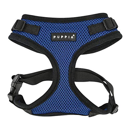 Book Cover Puppia Authentic RiteFit Harness with Adjustable Neck, Medium, Royal Blue