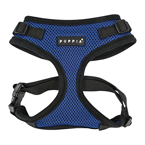 Puppia Authentic RiteFit Harness with Adjustable Neck, Large, Royal Blue