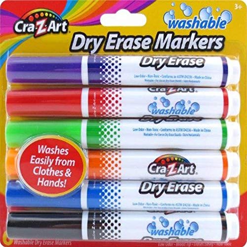 Book Cover Cra-Z-Art Kids Washable Broadline Dry Erase Markers, 6 Count