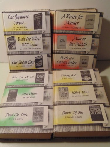 4 Detective Book Club Hardcovers- Japanese Corpse, Wait for What Come, Judas Goat (1) Recipe for Murder, Man in the Middle, Death of a Literary Widow (2)Win Lose or Die, Fatal Charm, Dead on Time (3), Talking God, Killer's Wake, Streets of Fire (4)